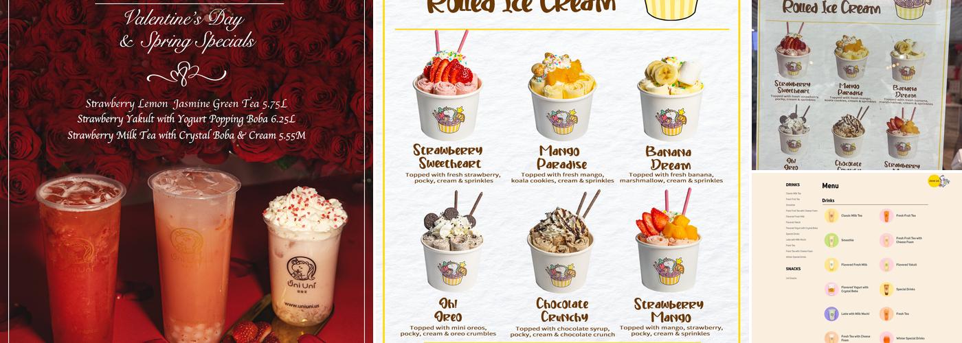 Uni Uni Boba Menu