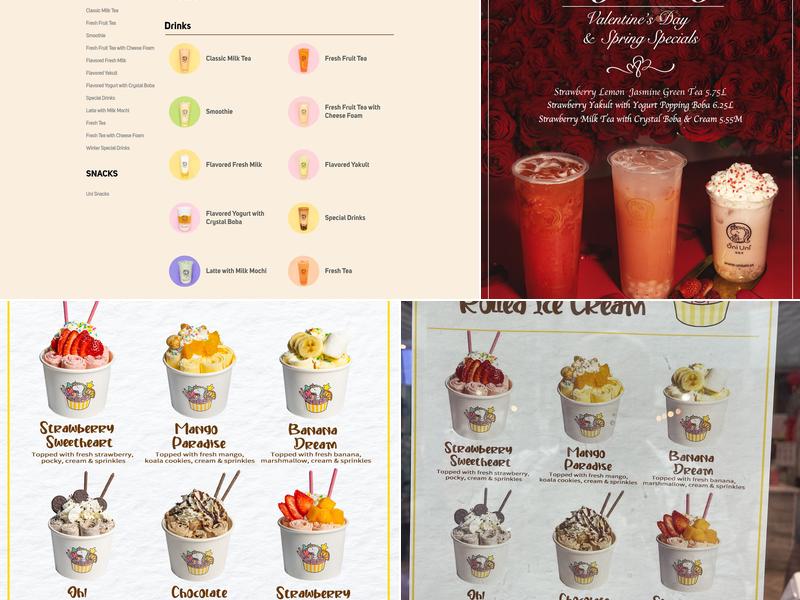 Uni Uni Boba Menu