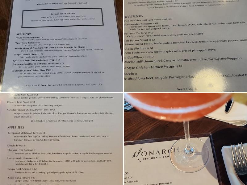 Monarch -Kitchen & Bar Menu