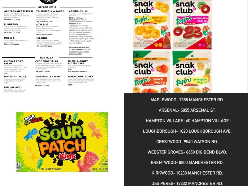 Motor Town Pizza Menu