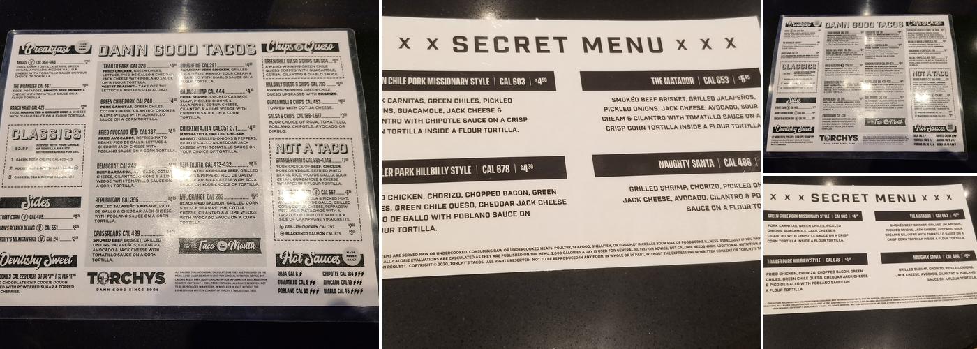 Torchy's Tacos Menu