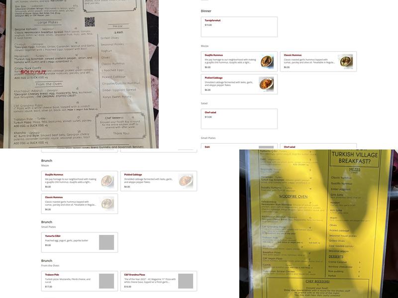 Clay & Fire Menu