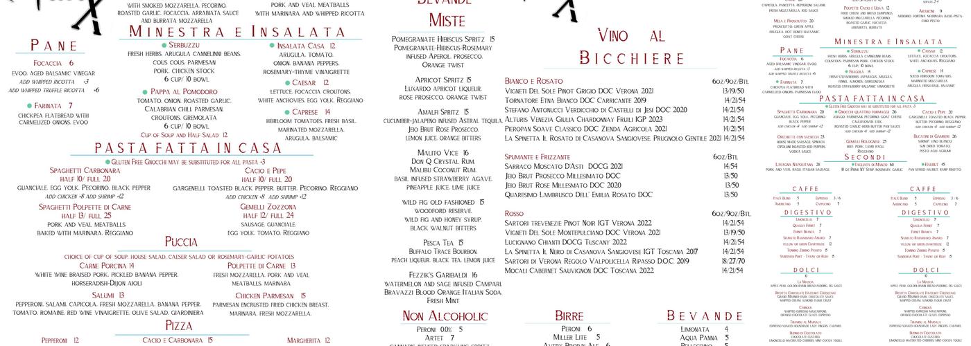 ItalX Menu