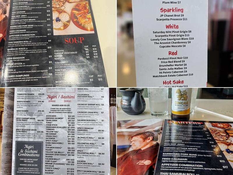 Thai Samurai Mount Juliet Menu