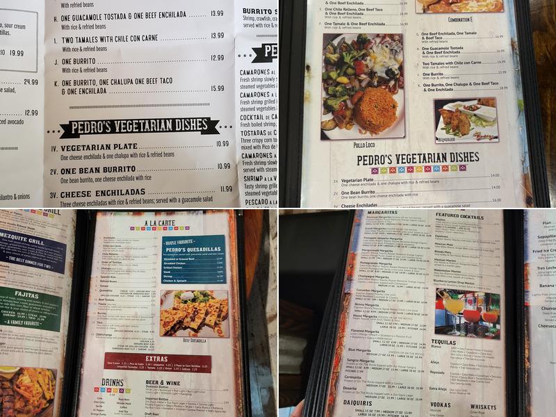 Pedro's Tacos & Tequila Bar Harahan Menu