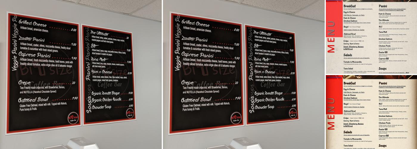 Bitesize Café & Bakery Menu