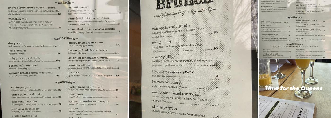 Truth and Beauty Menu
