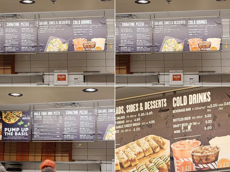 Blaze Pizza Menu