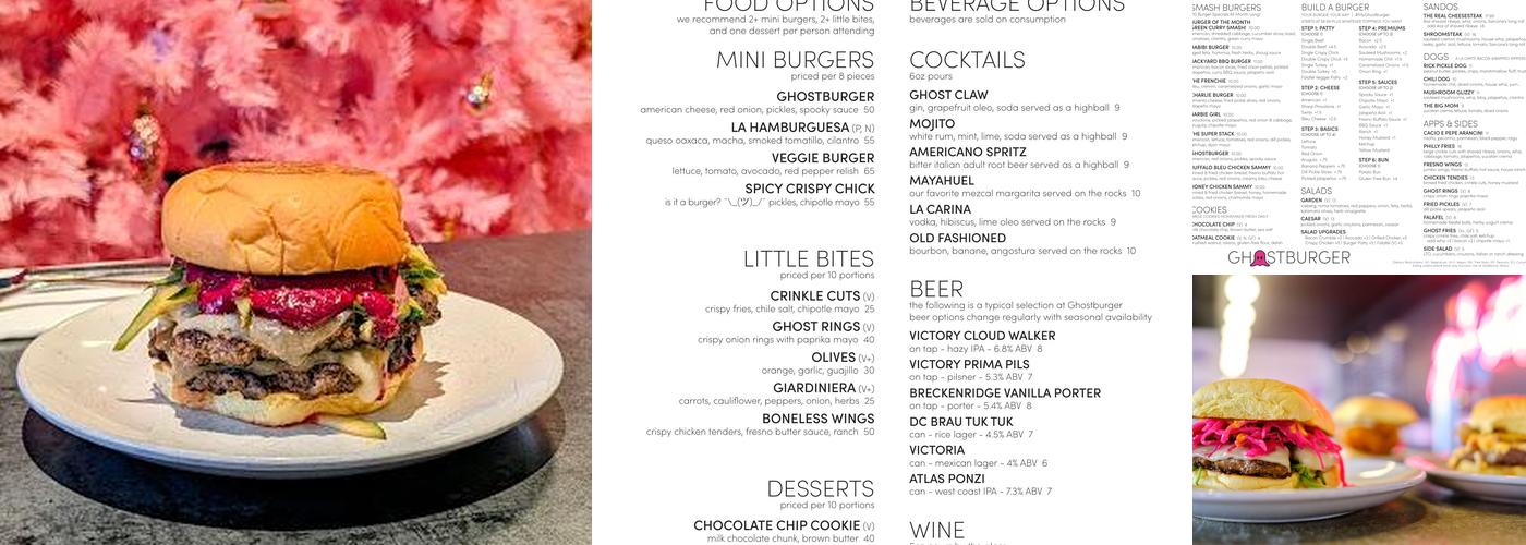 Ghostburger Menu