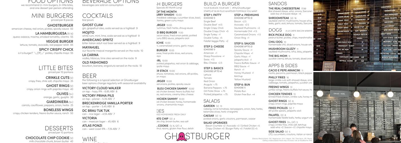 Ghostburger Menu