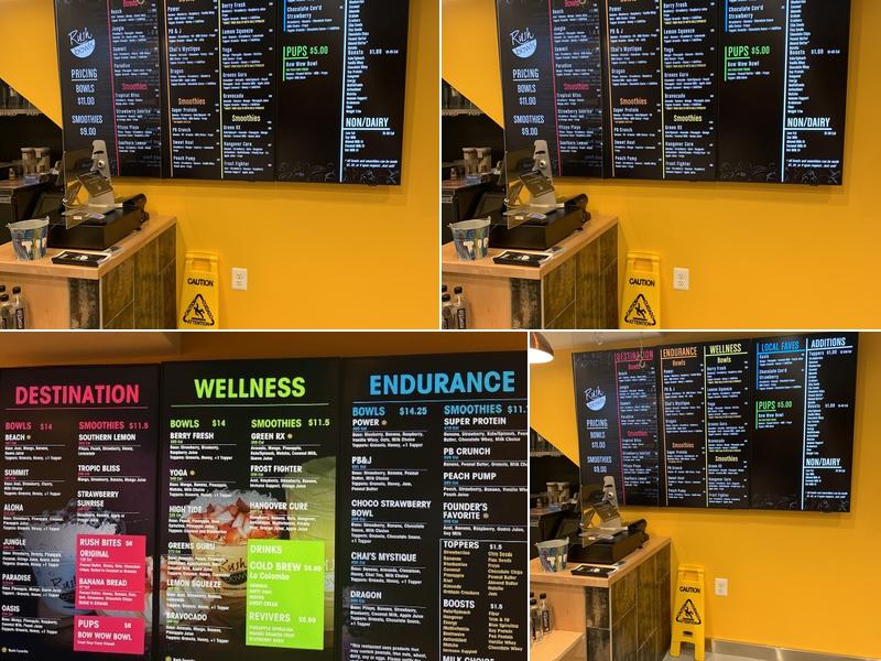Rush Bowls Menu