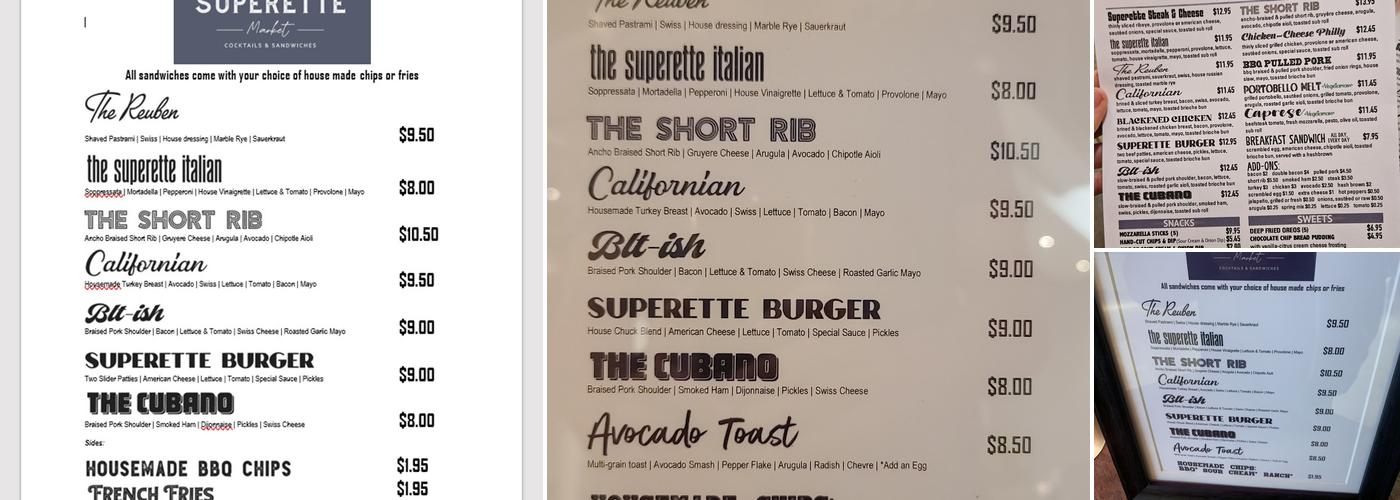 Superette Menu