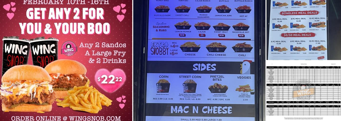Wing Snob Menu