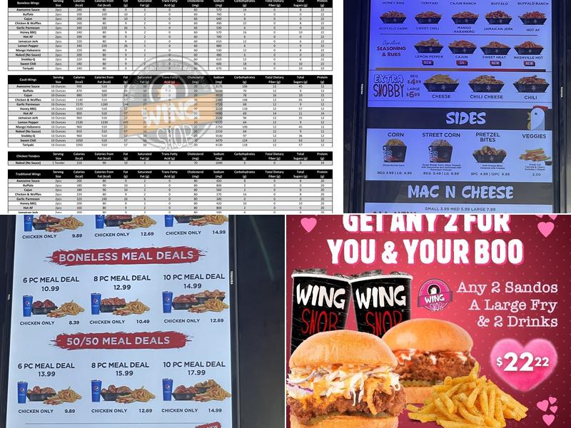 Wing Snob Menu