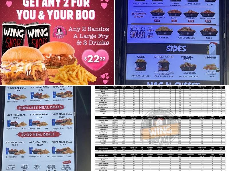 Wing Snob Menu