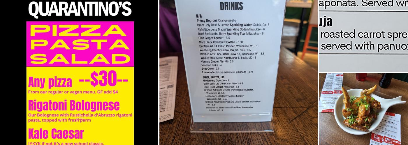 Quarantino's Menu