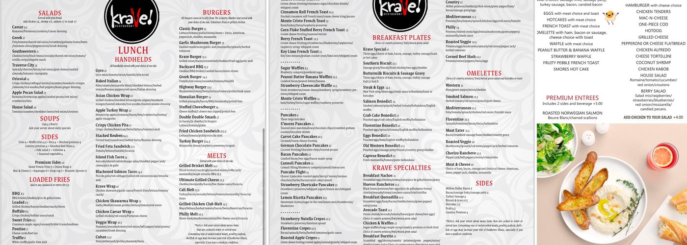 Krave Menu