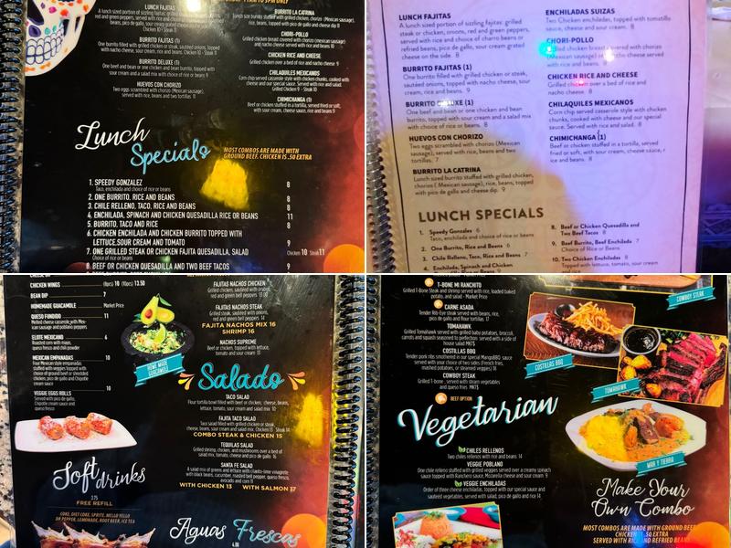 La Catrina Cocina Mexicana Menu