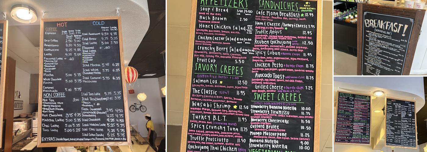 Cafe Mong Sunset Menu