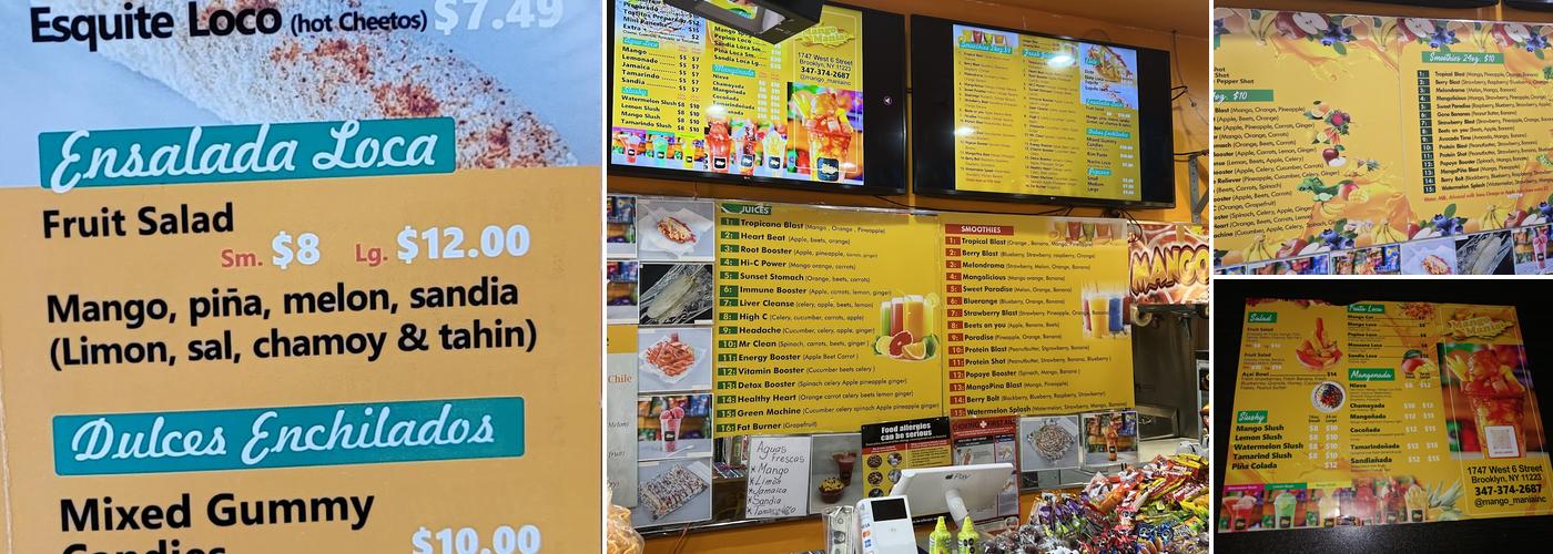 Mango Mania Menu