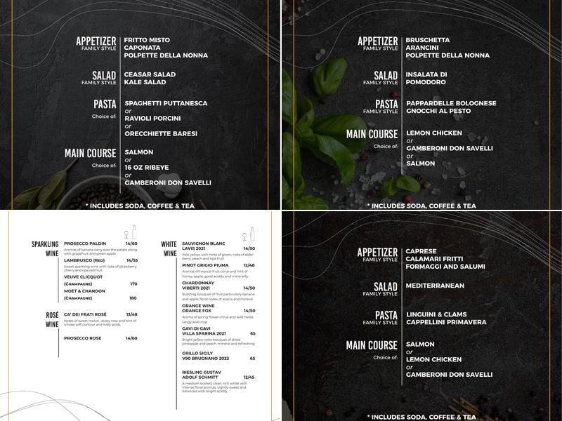 Savelli Menu