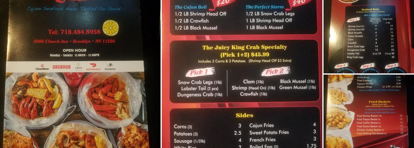 Juicy King Crab Express Restaurant Menu