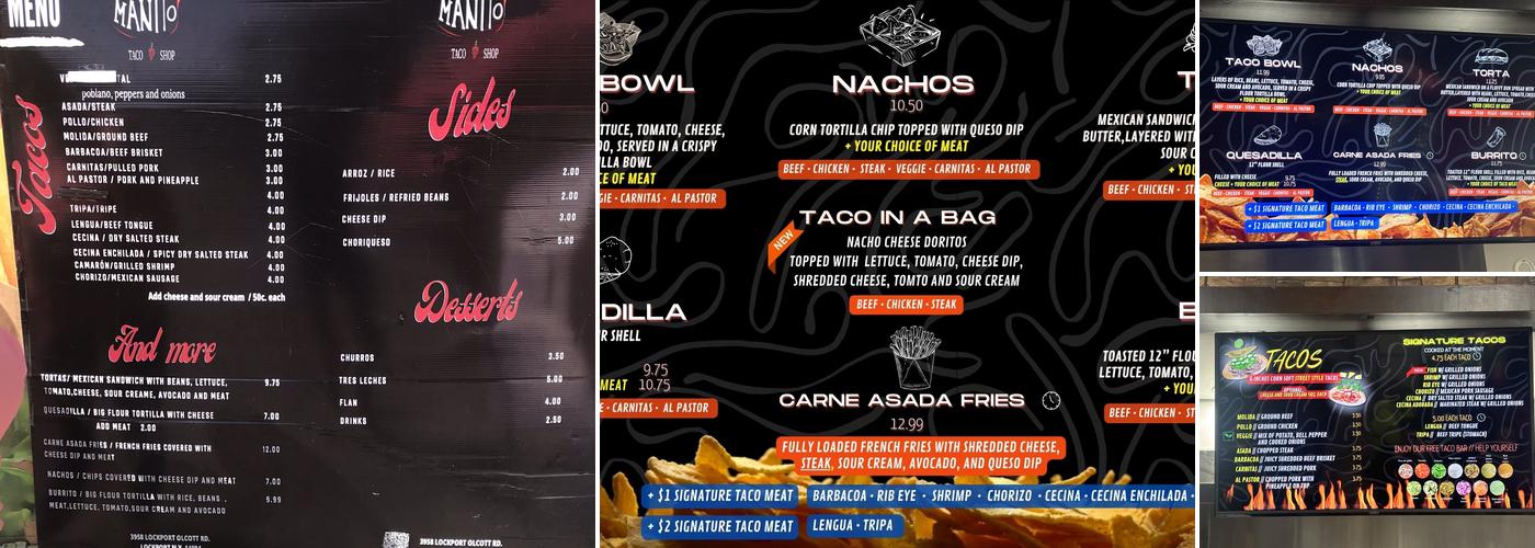 Manito Taco Shop Menu