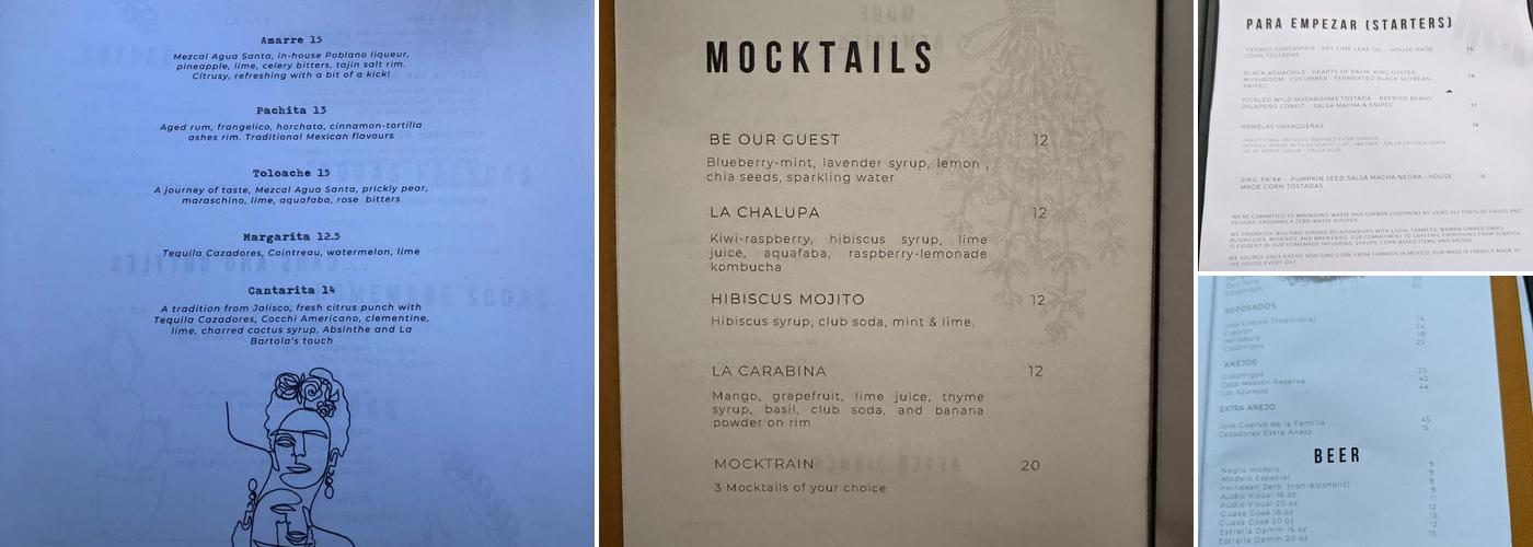 La Bartola Menu