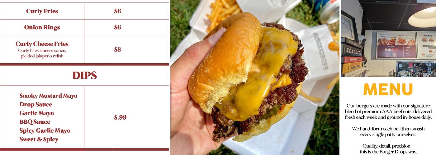 Burger Drops Menu