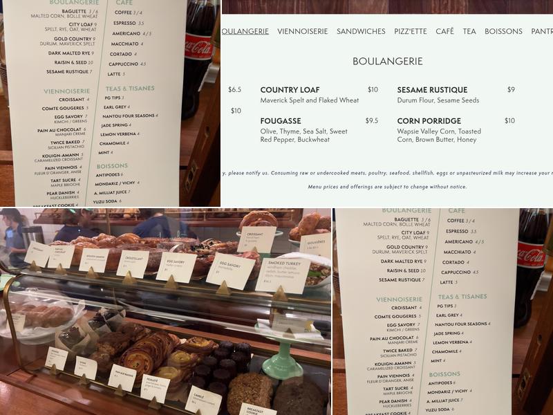 Frenchette Bakery Menu