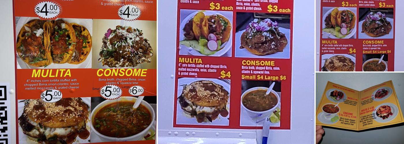 Birria-Landia Menu