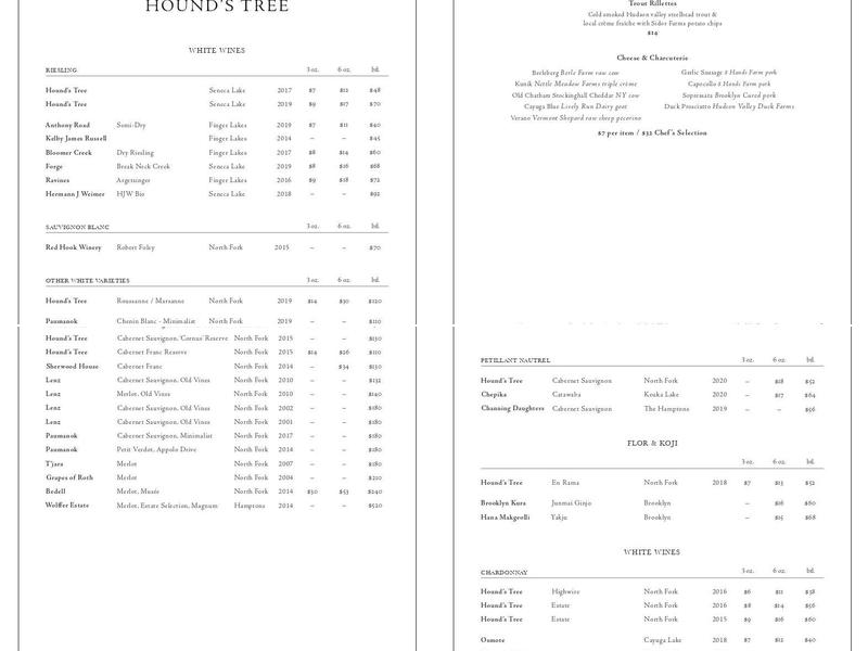 Hound's Tree Menu