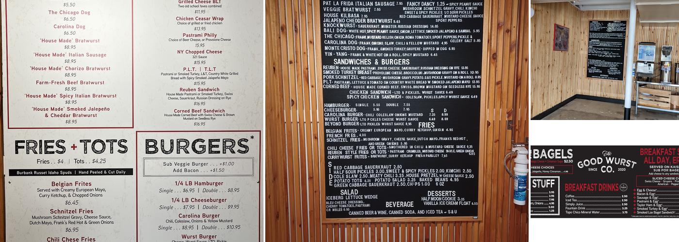 The Good Wurst Company Menu