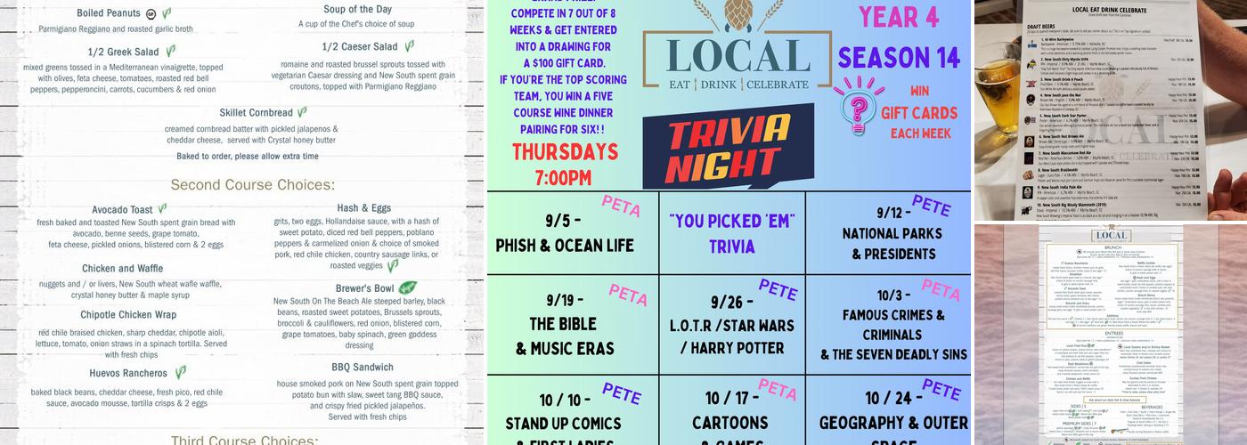 Local Eat Drink Celebrate Menu