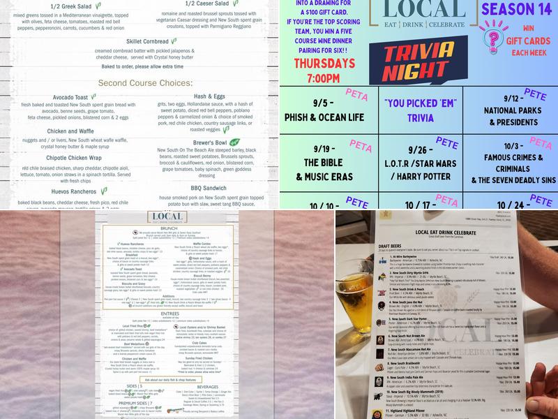 Local Eat Drink Celebrate Menu