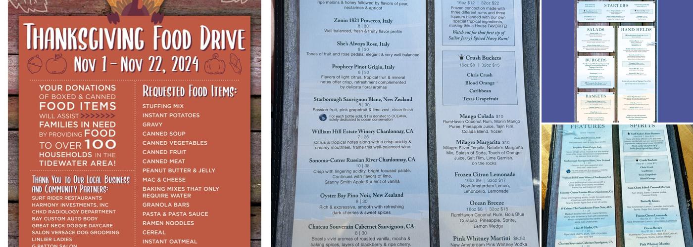 Surf Rider Bay Point Menu