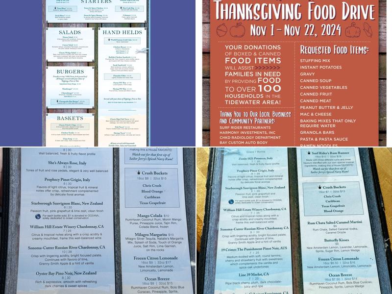 Surf Rider Bay Point Menu