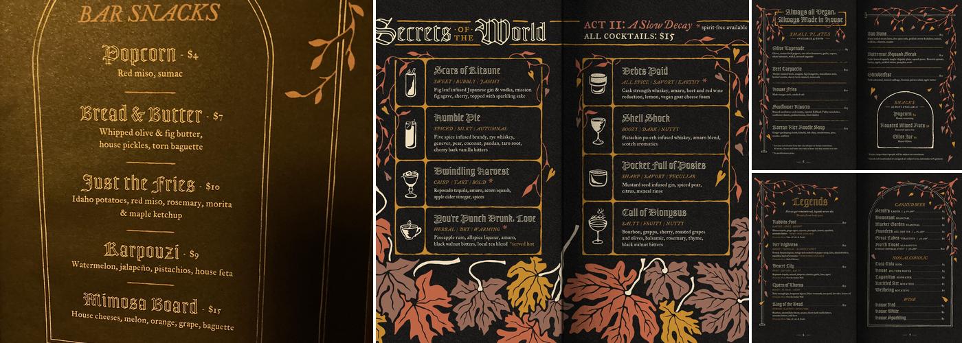 Cloak & Dagger Menu