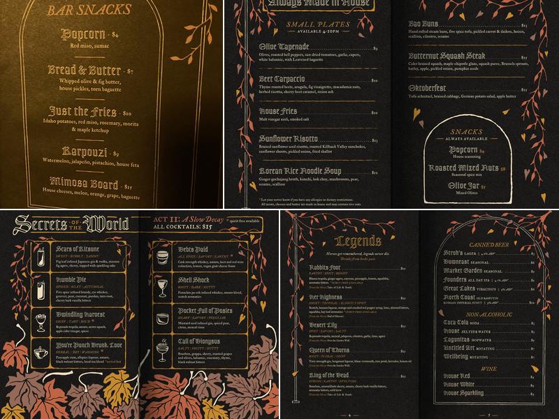 Cloak & Dagger Menu