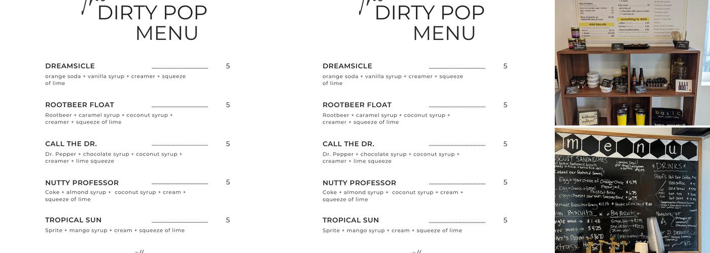 Basic Biscuits, Kindness, Coffee Menu