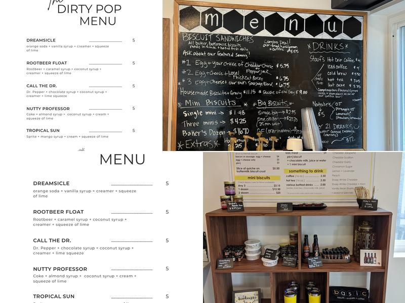 Basic Biscuits, Kindness, Coffee Menu