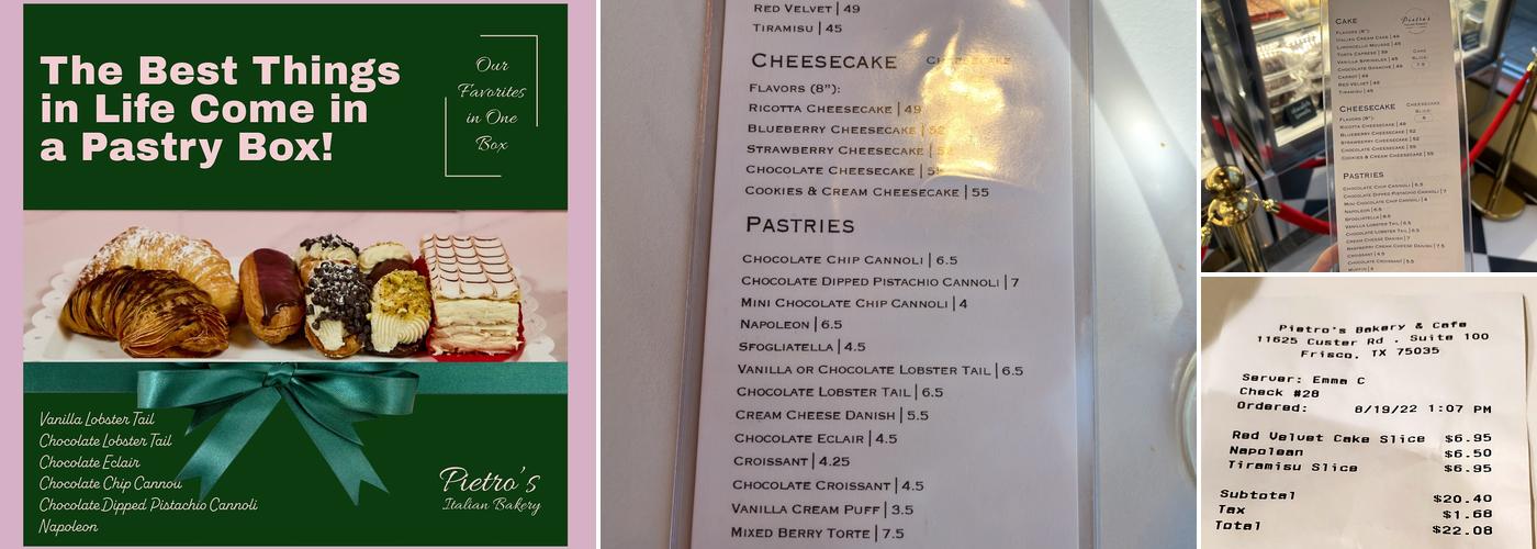 Pietro's Italian Bakery Menu