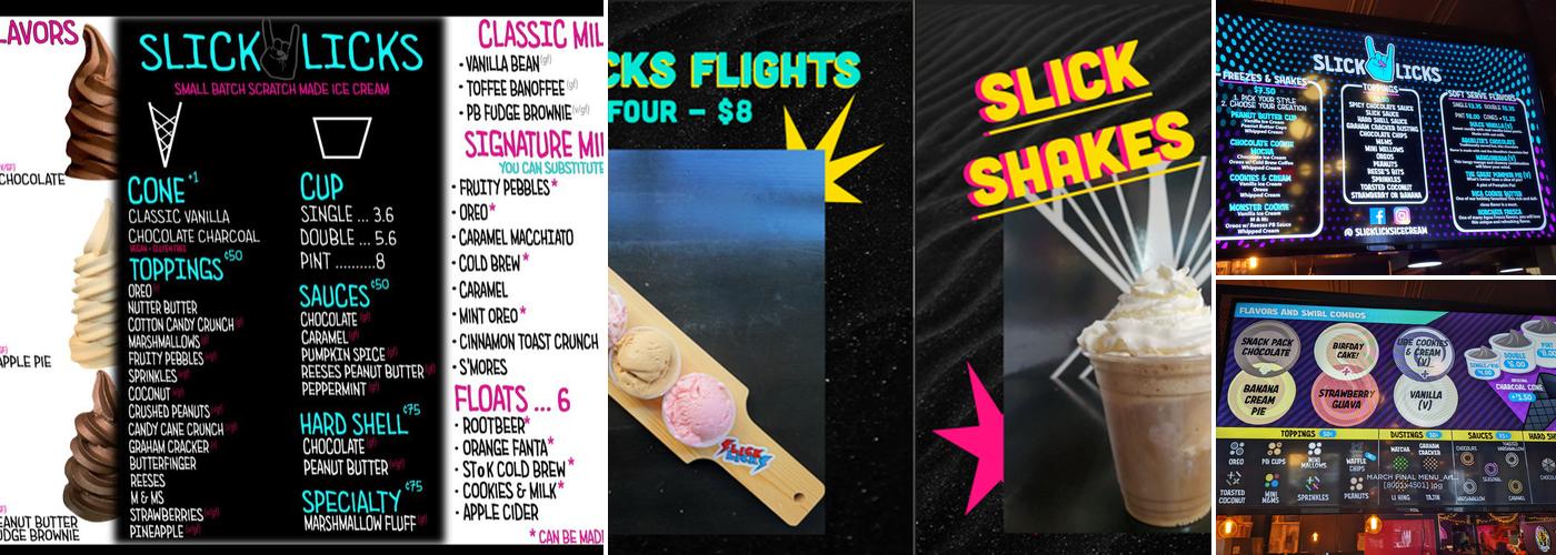 Slick Licks Menu