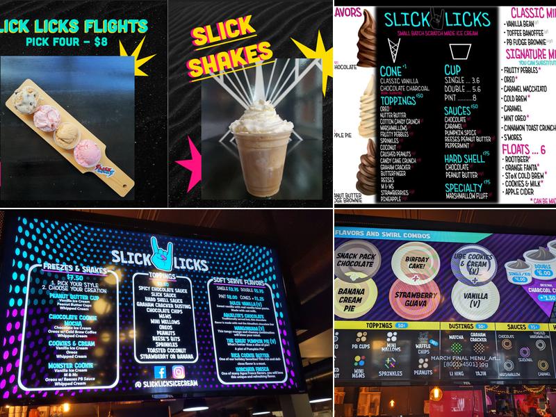 Slick Licks Menu