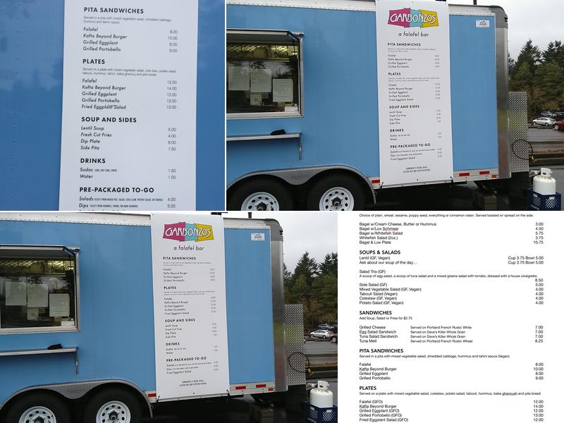 Garbonzos Menu