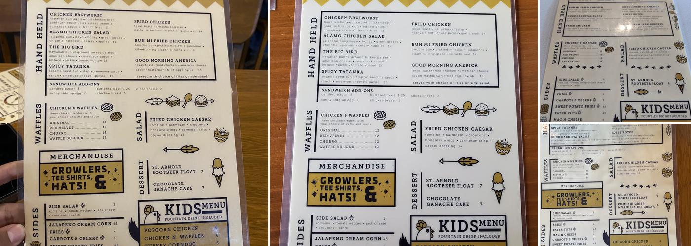 Gold Feather Menu