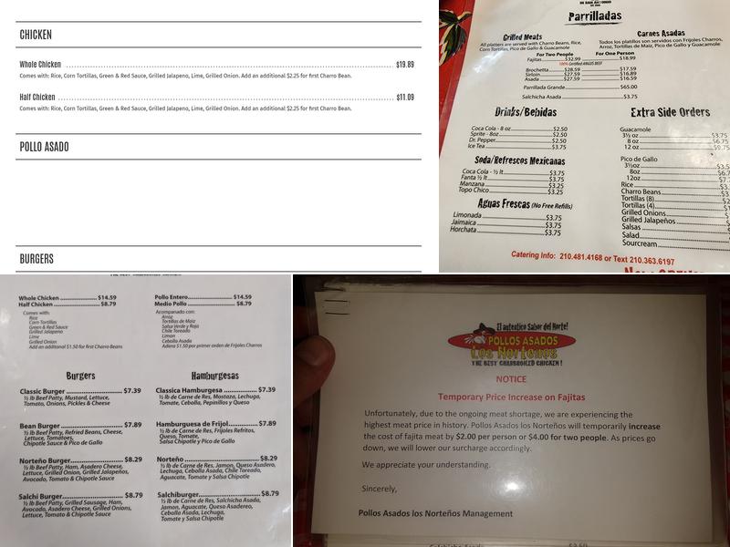 Frank's Pollos Asados los Norteños Menu