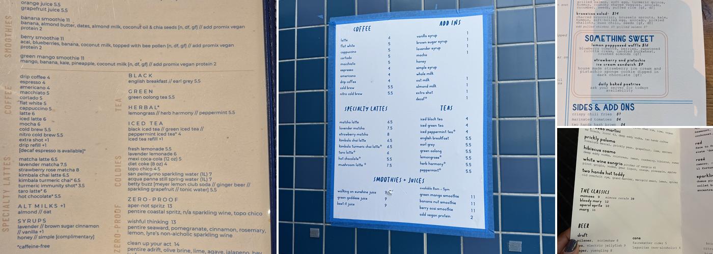 Two Hands Menu