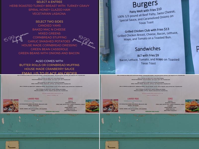Burgerlicious Menu