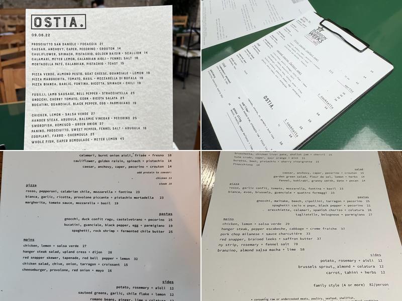 OSTIA Menu